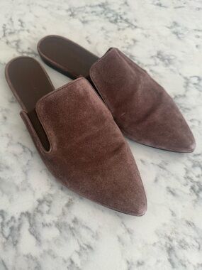 Jenni Kayne Brown Chocolate Suede Pointed-Toe Mule Slides Shoes 39
